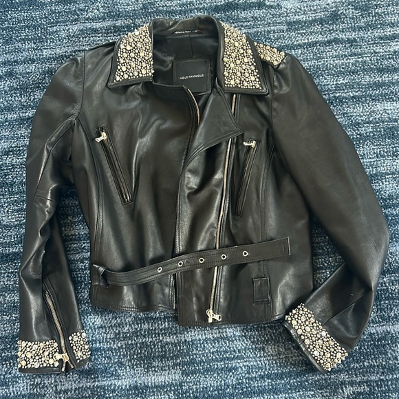 Lambskin Nour Hammond black leather jacket - Picture 1 of 11